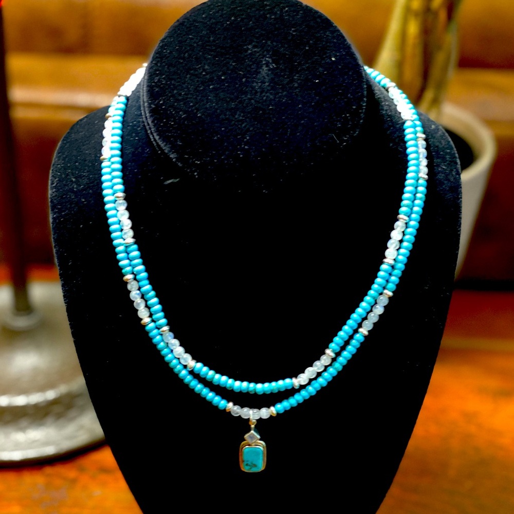 Turquoise and Moonstone Necklace
